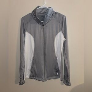 Danskin Zip-Up jacket | women's LG | sportswear | grey and white